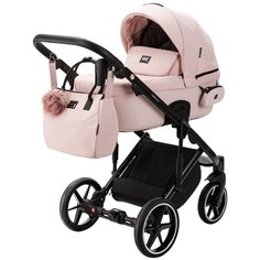 Коляска универсальная Adamex Lumi air LUX 2 в 1, PS-107 - Розовый с розовой эко-коже