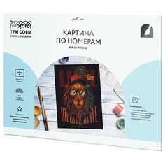 ТРИ СОВЫ картина по номерам Стильный постер, 40 х 30 см, разноцветный