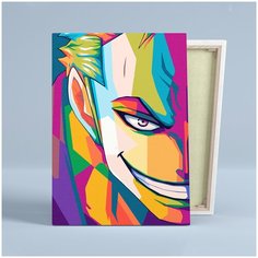 Картина по номерам, холст на подрамнике - Ророноа Зоро Аниме RED Panda