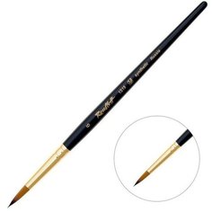 Roubloff Кисть Roubloff Синтетика имитация колонка серия 1S15 № 6 ручка короткая черная матовая/ желтая обойма
