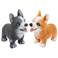Животные-тянучки Набор Собаки-Корги-2шт, фигурки из термопластичная резины. Большая 9см. Набор 2шт. ОЕМ