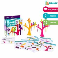 Развивающий набор «Птички на дереве», сортер, 2 дерева, 12 птичек (комплект из 3 шт) Iq Zabiaka