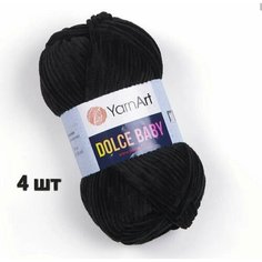Пряжа YarnArt Dolce baby Черный (742) 4 мотка 50 г/85 м (100% микрополиэстер) ярнарт дольче беби