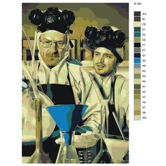 Картина по номерам X-190 "Сериал Во все тяжкие. Брайан Крэнстон - Уолтер Уайт, Аарон Пол - Джесси Пинкман" 40х60 Brushes Paints