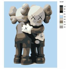 Картина по номерам W-357 "Игрушка художника (Брайан Доннелли) KAWS" 60X80 Brushes Paints