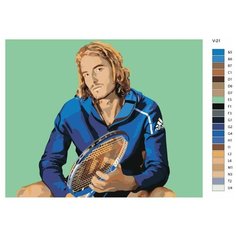 Картина по номерам V-21 "Теннисист Стефанос Циципа" 60х80 Brushes Paints