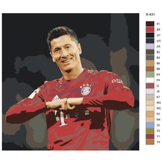 Картина по номерам X-431 "Футболист Роберт Роберт Левандовски" 80x80 Brushes Paints