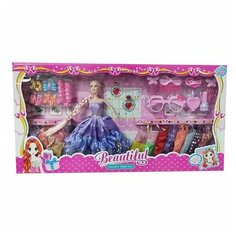 Кукла Shantou 12 платьев и аксессуары, в коробке (620E)
