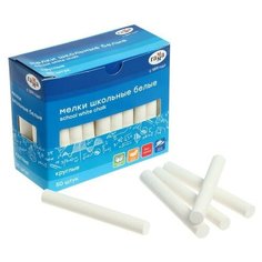 Мелки белые "Гамма", мягкие, круглая форма, 50 штук, картонная коробка Gamma