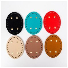 Основа для вязанных изделий кожзам "Овал" микс 9,5х12 см Noname