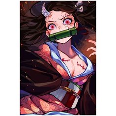 Картина по номерам на холсте Аниме Клинок рассекающий демонов Незуко - 1017 40X60