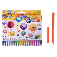 Фломастеры 18 цветов deVENTE Cosmo, вентилируемый колпачок, в картонной коробке, 1 набор