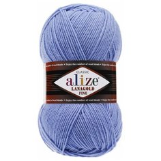 Пряжа Alize LANAGOLD FINE 40 голубой. Упаковка - 5 мотков