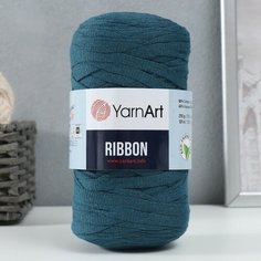 Пряжа "Ribbon" 40% полиэстер, 60% хлопок 125м/250гр (789 морской) Yarn Art