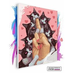 Картина по номерам на холсте Cats, 100 х 120 см Красиво Красим