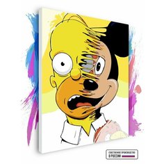 Картина по номерам на холсте Гомер и Микки, 60 х 70 см Красиво Красим