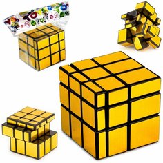 Логический зеркальный кубик Рубика головоломка Золотой 6 см. / 3х3х3 Denco Store