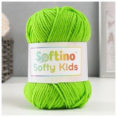 Пряжа 100% акрил "Softy Kids" 90м ±5м 50 гр цвет 47 лайм, 1шт Softino