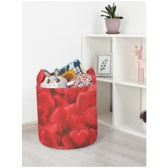 Корзина для игрушек JoyArty "Ажурные сердечки" 35x35 см