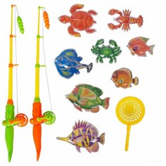 Набор игрушек для купания / Игровой набор детская магнитная рыбалка / Игрушка для ванны Tong DE