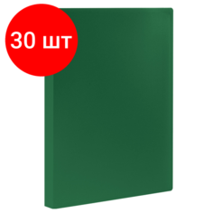Комплект 30 шт, Папка 20 вкладышей STAFF, зеленая, 0.5 мм, 225695