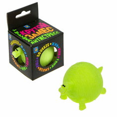 Игрушка антистресс 1TOY Крутой замес, динозавр зелёный, коробка, 7х5см