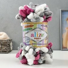 Пряжа "Puffy color" 100 % микрополиэстер 9м/100г (6070) Alize
