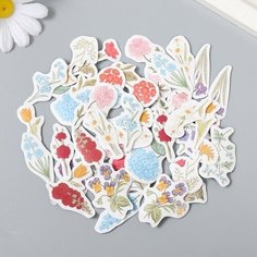 Наклейки для творчества "Цветочный сад" набор 46 шт 4,4х4,4х1,1 см Нет бренда