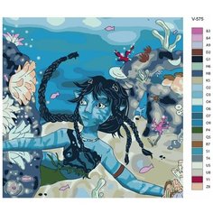 Картина по номерам V-575 "Аватар Нейтири на дне океана", 40x40 см Brushes Paints