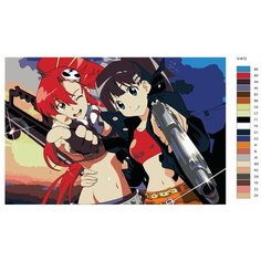 Картина по номерам V-413 "Аниме: Гуррен-Лаганн (Gurren-Lagann). Ёко и Киял Бачика (Yoko Littner, Kiyal Bachika)", 50x70 см Brushes Paints