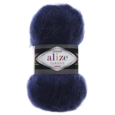 Пряжа Alize Mohair classic, 24 % шерсть, 25 % мохер, 51 % акрил, 100 г, 200 м, 5 шт., 395 темно-синий