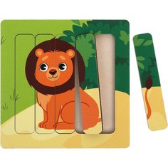 Развивающие деревянные пазлы для малышей Джунгли Львенок Mapacha
