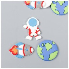 Декор для творчества резина "Космос" набор 15 шт микс 3х3 см Арт Узор