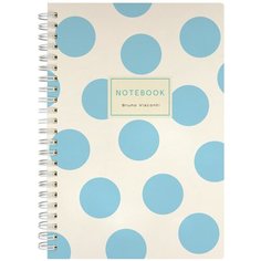 Тетрадь общая BrunoVisconti, А5 (140 х 210 мм), "горошек крупный голубой" 60 л, клетка, Арт. 7-60-201/15