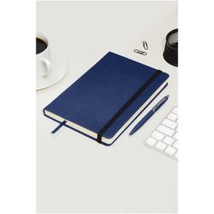 Ежедневник BrunoVisconti недатированный, А5 (142 х 214 мм.), "MEGAPOLIS VELVET" синий 320 стр, Арт. 3-468/08