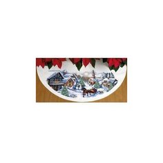 70-08830 Набор для вышивания крестом DIMENSIONS Sleigh Ride Tree Skirt "Поездка на санях в сумерках. Скатерть-юбочка под елку"