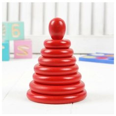 Пирамидка «Красная», 8 деталей Rn Toys