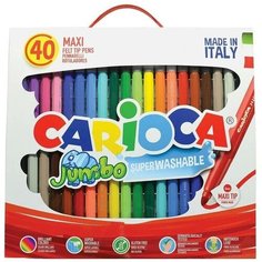 Фломастеры 40цв, Jumbo, картон упаков, Carioca,41257