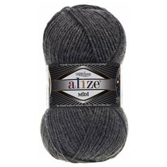 Пряжа Alize Superlana Midi, 25 % шерсть, 75 % акрил, 100 г, 170 м, 5 шт., 182 средне-серый меланж