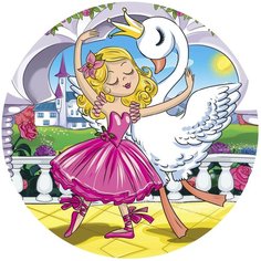 Алмазная мозаика, круглая "Принцесса и прекрасный лебедь", на картоне (D18 см) Рыжий кот