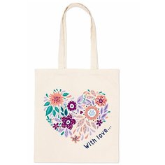 Фрея RWCB-001 Раскраска на сумке "Цветочное сердце" 40 х 35 см  Freya