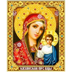 Алмазная мозаика "Казанская Икона Божьей Матери" 30х40 см/ Алмазная мозаика на подрамнике полная выкладка/Алмазная вышивка/ Картина стразами Good Rest
