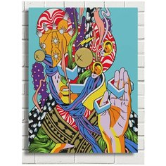 Картина по номерам Хиппи арт (Инди арт, Психоделика, красочная картина) - 7526 В 30x40