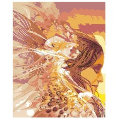 Картина по номерам, "Живопись по номерам", 80 x 100, ARTH-AH198, женщина, любовь, дикарка, перья, цветы, портрет
