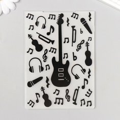 Трафарет для эмбосирования пластик "Электрогитара" 15х10 см Нет бренда