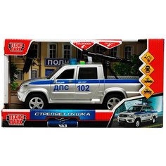 Модель PICKUP-22PLPOL-CANSR UAZ PICKUP полиция 22 см, 4 кнопки, пушка Технопарк в коробке