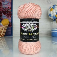 Пряжа COLOR-CITY Белый леопард, персик - 271, 30% мохер, 60% австралийский кашемир, 10% акрил, 5 мотков, 100 г, 180 м.