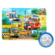 Пазл в рамке «Полезные машины», 34 детали + раскраска Puzzle Time