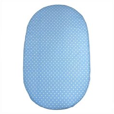 Простыня на резинке в овальную кроватку 125х75 см, Звездочки на голубом, Овальная простынь, BabyGood, хлопок 100%, 1 шт