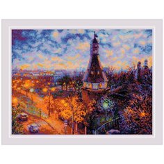 1990 Набор для вышивания Риолис Ночная Москва. Симонов монастырь 30*40см